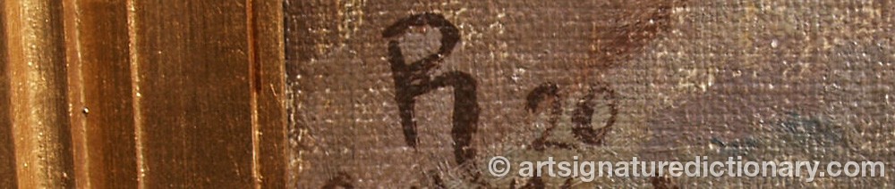 Authentic signature by Peter Marius HANSEN on  artwork