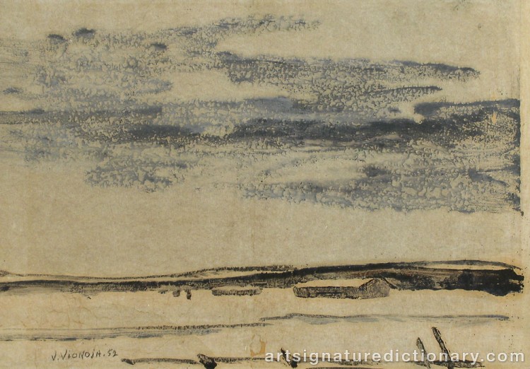 Close-up details showing Veikko VIONOJA signature forgery characteristics