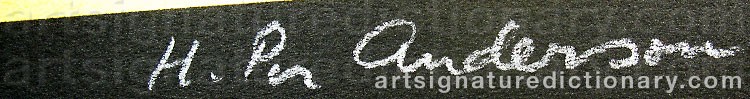 Authentic signature by H. Per ANDERSON on  artwork