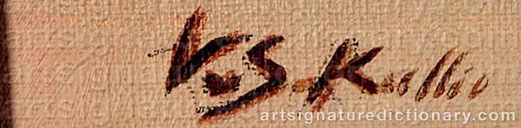 Authentic signature by Viivi Von SCHROWE-KALLIO on  artwork