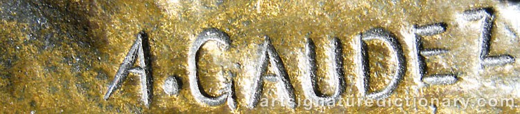Authentic signature by Adrien Etienne GAUDEZ on Sculpture artwork