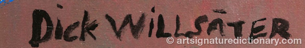 Authentic signature by Dick WILLSÄTER on  artwork