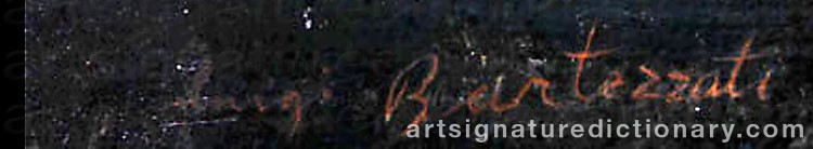 Authentic signature by Luigi BARTEZZAGHI on  artwork