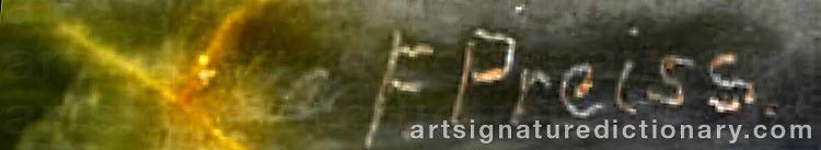 Authentic signature by Ferdinand PREISS on artwork