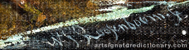 Authentic signature by Nicolas Johannes ROOSENBOOM on Painting/Watercolour artwork