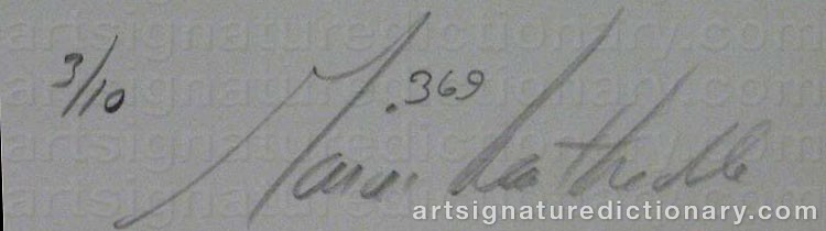 Authentic signature by Marcus LEATHERDALE on  artwork