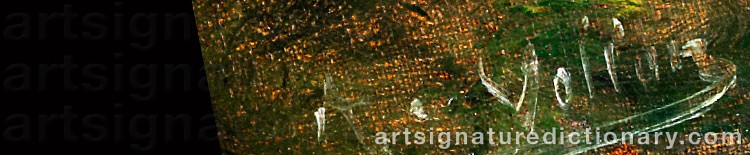 Authentic signature by Alexis VOLLON on  artwork