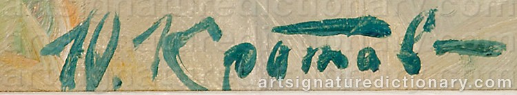 Authentic signature by Youri KROTOV on Painting/Watercolour artwork