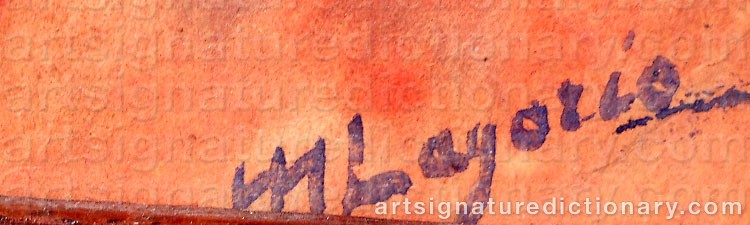Authentic signature by Maria Alexandrovna LAGORIO on artwork