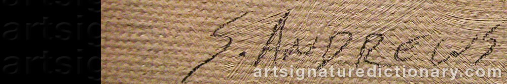 Authentic signature by Simon ANDREWS on artwork