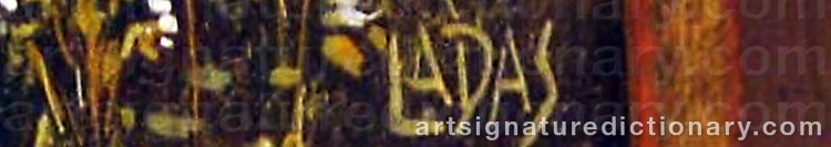 Authentic signature by Anneliese LADAS on artwork