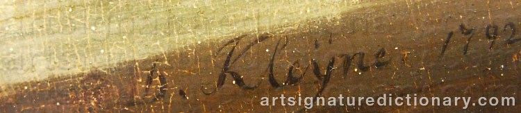 Authentic signature by David KLEYNE on  artwork