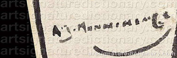 Authentic signature by Alfred James MUNNINGS on artwork