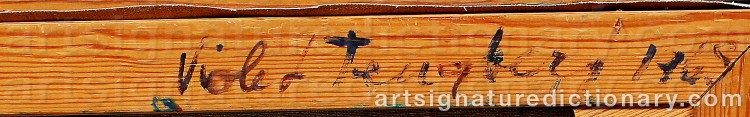 Authentic signature by Violet TENGBERG on artwork