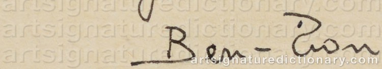 Authentic signature by BEN ZION on artwork