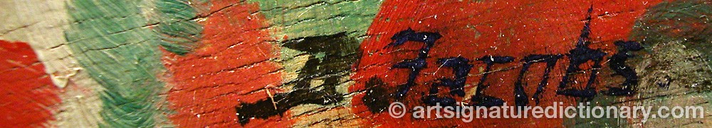 Authentic signature by B. JACOBS on  artwork