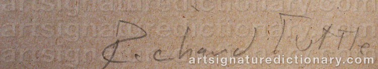 Authentic signature by Richard TUTTLE on artwork