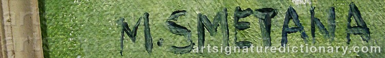 Authentic signature by Monica SMETANA on  artwork