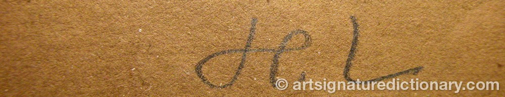 Authentic signature by Hilda LINDGREN on  artwork