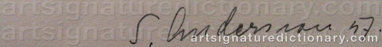 Authentic signature by Sven ANDERSSON on artwork