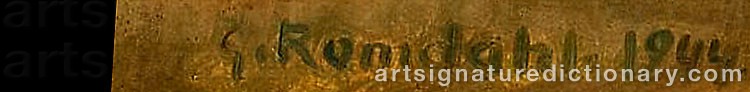 Authentic signature by Gunnar ROMDAHL on  artwork