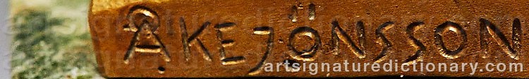Authentic signature by Åke JÖNSSON on  artwork