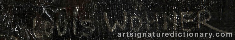 Authentic signature by Louis WÖHNER on  artwork