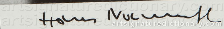 Authentic signature by Hans NAMUTH on  artwork