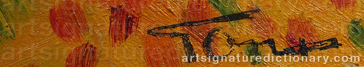 Authentic signature by Torsten OLSON on  artwork