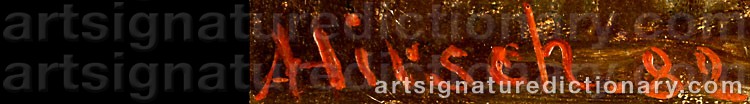 Authentic signature by Adolf HIRSCH on artwork