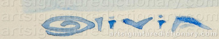 Authentic signature by Olivia De ‘Olivia’ BERARDINIS on Painting/Watercolour artwork