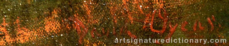 Authentic signature by David OYENS on  artwork