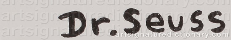 Authentic signature by Theodor Seuss ‘Dr. Seuss’ GEISEL on Drawing/Graphic/Print artwork