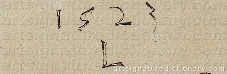Authentic signature by Lucas Van LEYDEN on  artwork