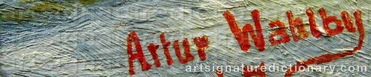 Authentic signature by Arthur WAHLBY on artwork