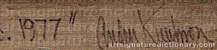 Authentic signature by Anders KNUTSSON on  artwork