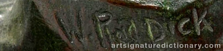 Authentic signature by Sir William Reid DICK on  artwork