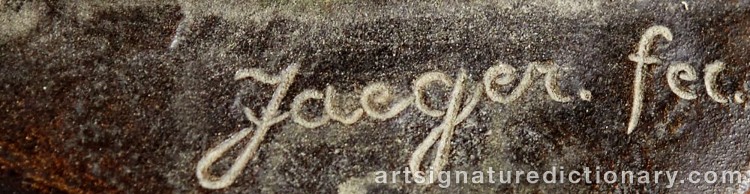 Authentic signature by Gotthilf JAEGER on Sculpture artwork