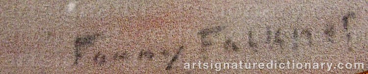 Authentic signature by Fanny FALKNER on  artwork