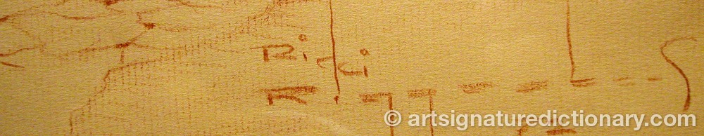 Authentic signature by Ricci RIGGENBACH on artwork