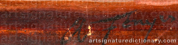 Authentic signature by Adolphe FÉNYES on  artwork