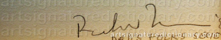 Authentic signature by Richard NONAS on artwork