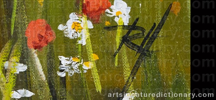 Authentic signature by Roald HANSEN on Painting/Watercolour artwork