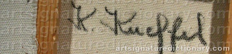 Authentic signature by Karin KNEFFEL on  artwork