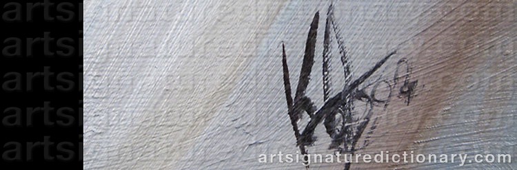 Authentic signature by Knud AXELSEN on  artwork