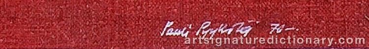 Authentic signature by Pauli PYYKÖLÄ on  artwork