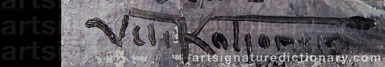 Authentic signature by Veli KOLJONEN on artwork