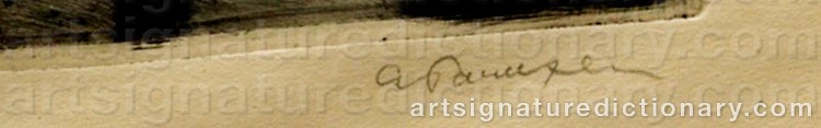 Authentic signature by Arthur PAUNZEN on  artwork