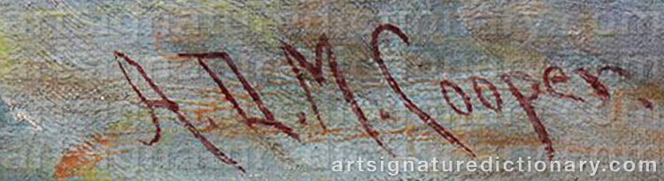 Authentic signature by Astley David Middleton ‘A.d.m.’ COOPER on Painting/Watercolour artwork