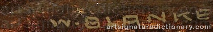 Authentic signature by Wilhelm BLANKE on  artwork